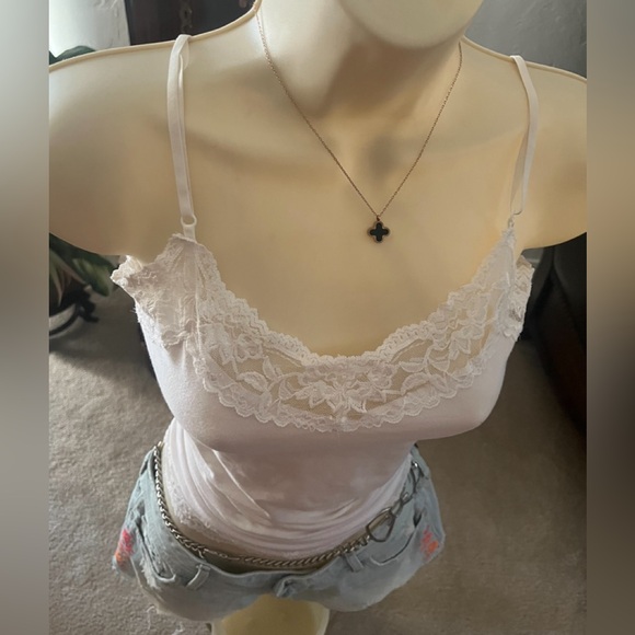 Y2K lace trim cami with adjustable straps ❣️ - Picture 4 of 11